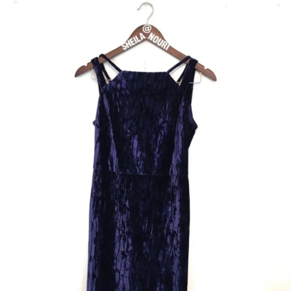 BADGLEY MISCHKA Textured Velvet Maxi Evening Gown Size 4 - Picture 7 of 8